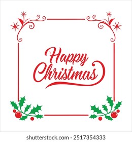  Add festive charm to your holiday projects with this "Happy Christmas" border design. Perfect for greeting cards, invitations, and seasonal decor, featuring festive elements.