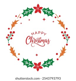 Add festive charm to your projects with this Happy Christmas border design. Perfect for holiday cards, invitations, and seasonal decor with a joyful Christmas vibe.