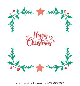 Add festive charm to your projects with this Happy Christmas border design. Perfect for holiday cards, invitations, and seasonal decor with a joyful Christmas vibe.