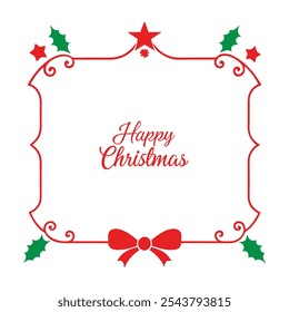 Adicione o encanto festivo aos seus projetos com este design feliz da borda de Natal. Perfeito para cartões de férias, convites e decoração sazonal com uma vibração de Natal alegre.