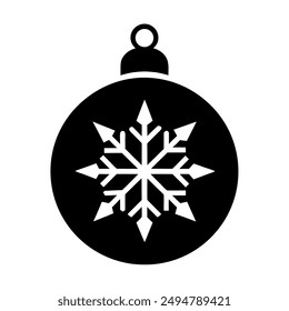 Add a festive touch to your designs with this Christmas vector icon. Featuring a black silhouette, it's perfect for creating stylish holiday illustrations and decorations