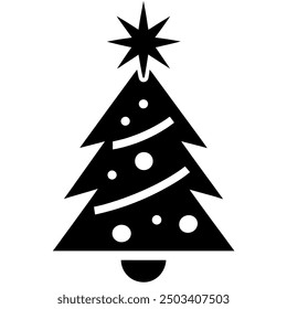 Add a festive touch to your designs with this Christmas vector icon. Featuring a black silhouette, it's perfect for creating stylish holiday illustrations and decorations