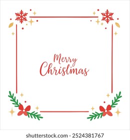 Add a festive touch to your designs with this Merry Christmas border vector. Perfect for holiday cards, invitations, and seasonal decor, featuring cheerful elements and seasonal patterns.