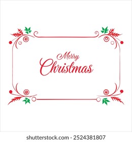 Add a festive touch to your designs with this Merry Christmas border vector. Perfect for holiday cards, invitations, and seasonal decor, featuring cheerful elements and seasonal patterns.