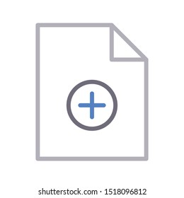 add file colour line vector icon