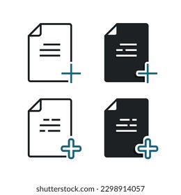 Add file. Create new document. Upload paper. Illustration vector