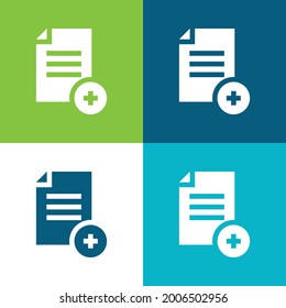 Add File Flat four color minimal icon set