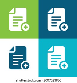 Añadir archivo Plano cuatro colores mínimo conjunto de iconos