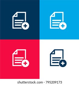 Add file four color material and minimal icon logo set in red and blue