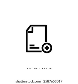 Add File Icon. Editable Stroke