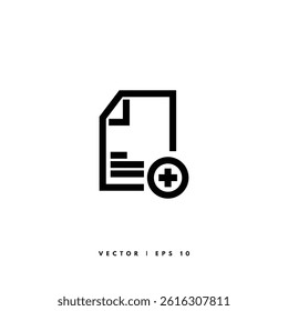 Add File Icon. Editable Stroke