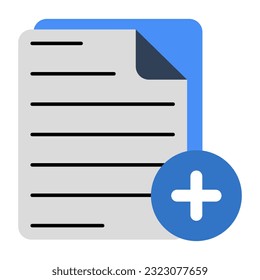 Dateisymbol hinzufügen, flacher Design-Vektorgrafik 