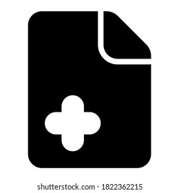 Add file icon with glyph style. Suitable for the design of websites, logos, applications, UI, etc.