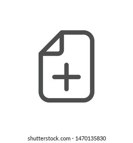 Add file icon isolated on white background. File symbol modern, simple, vector, icon for website design, mobile app, ui. Vector Illustration