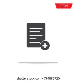 Add file icon isolated on white background.