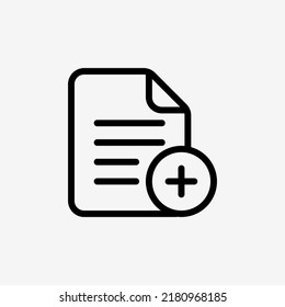 Add File Icon Line Style. Vector Illustration For Template And Design Element