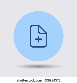 Add file icon. Plus on paper vector