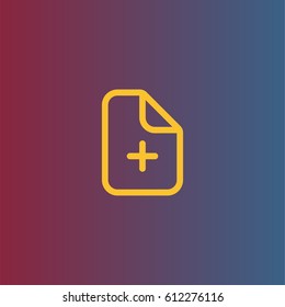 Add file icon. Plus on paper vector