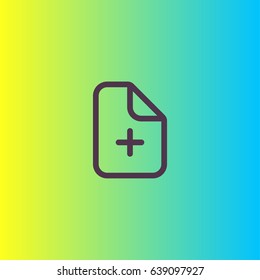 Add file icon. Plus on paper vector