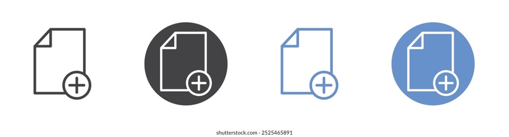 Add file icon Thin outline art symbol