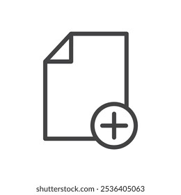 Add file icon Thin outline art symbol