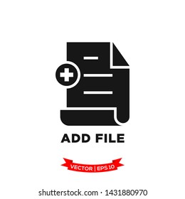add file icon in trendy flat style, file vector icon, document icon 