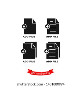 add file icon in trendy flat style, file vector icon, document icon 