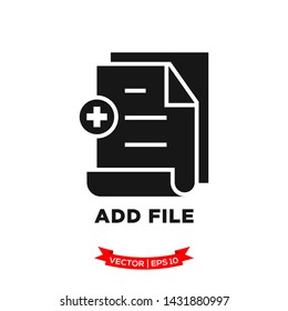 add file icon in trendy flat style, file vector icon, document icon 