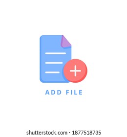 add file icon vector illustration. add file icon flat design.