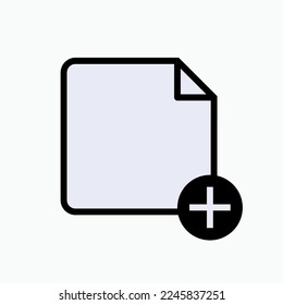 Agregar icono de archivo dentro del estilo de diseño de línea. Nuevo símbolo de documento.