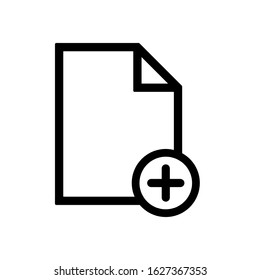 Add file icon,vector illustration. Flat design style. vector add file icon illustration isolated on White background, add file icon Eps10. add file icons graphic design vector symbols.