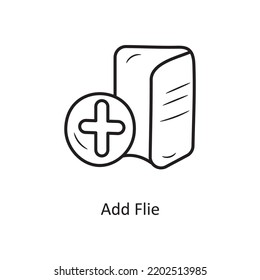 Add file Outline Icon Design illustration. Media Control Symbol on White background EPS 10 File