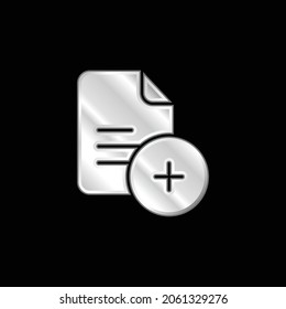 Add File silver plated metallic icon