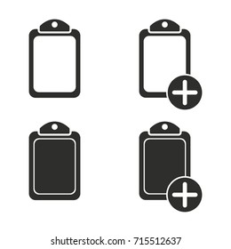 Add file vector icons set. Black Illustration isolated for graphic and web design.