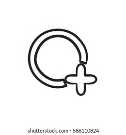 Añadir un icono de esbozo vectorial de archivo aislado en segundo plano. Icono de Añadir archivo dibujado a mano. Añadir un icono de esbozo de archivo para infografía, sitio web o aplicación.