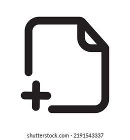 Add Files Icon with Outline Style