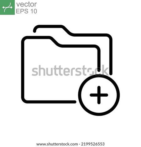 Add Files Vector glyph Icon, Add folder symbol. Empty folder New directory for document. Portfolio storage. Online gallery outline logo pictogram. Vector illustration design on white background EPS 10