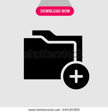 Add Files Vector Icon, Add folder symbol. Simple, modern flat vector illustration for mobile app, website or desktop app 