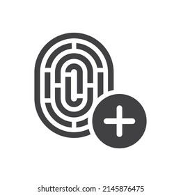 Add Fingerprint Icon Sign Symbol 