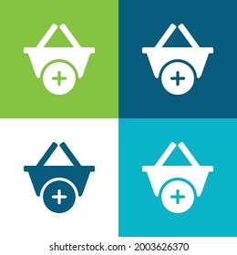 Añadir un conjunto de iconos mínimo de cuatro colores plano