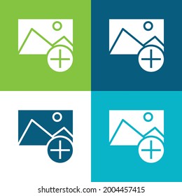 Añadir un conjunto de iconos mínimo de cuatro colores plano