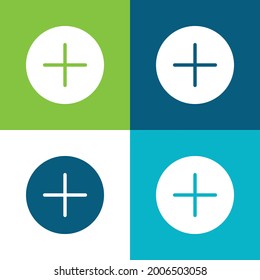 Añadir un conjunto de iconos mínimo de cuatro colores plano
