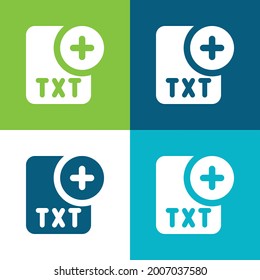 Añadir un conjunto de iconos mínimo de cuatro colores plano