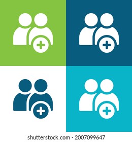 Añadir un conjunto de iconos mínimo de cuatro colores plano