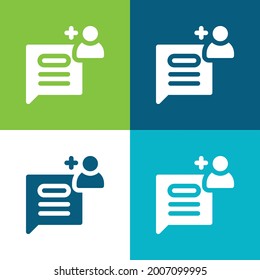 Añadir un conjunto de iconos mínimo de cuatro colores plano