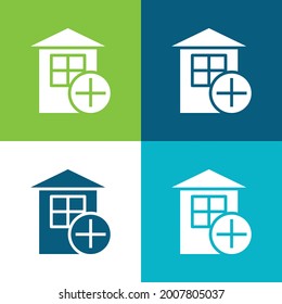 Añadir un conjunto de iconos mínimo de cuatro colores plano