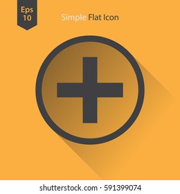 Add Flat Icon. Plus Simple Sign. Vector Illustrated Symbol