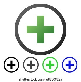 Add flat vector pictograph. Colored add gradiented, gray, black, blue, green pictogram versions. Flat icon style for application design.
