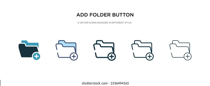 add folder button icon in different style vector illustration. two colored and black add folder button vector icons designed in filled, outline, line and stroke style can be used for web, mobile, ui