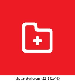 Add folder flat icon, graphic resource template, vector illustration.